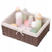 Koszyk wiklinowy łazienkowy pojemnik na kosmetyki organizer brązowy BOHO