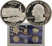 3.USA, PROOF SET 1/4 DOLARA 2008 S SZT.5 STANY