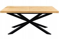 stół Pająk 160x90 rozkładany do 310cm metalowa noga X / stal / fornir