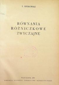 Równania różniczkowe zwyczajne