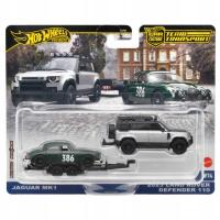 HOT WHEELS PREMIUM ZESTAW 2 POJAZDÓW AUTKA JAGUAR MK1 LAND ROVER DEFENDER