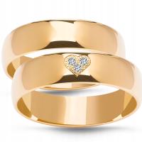 Золотые обручальные кольца сердце пара 585 5 мм хит фиксированная цена