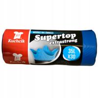 Worki Na Śmieci 35L Z Uszami Uniwersalne Mocne Niebieskie 30 Sztuk Kuchcik