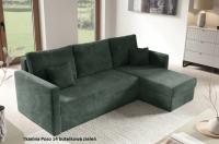 Narożnik Kuba tkanina POSO sztruks funkcja spania rogówka pojemnik OkAzJa