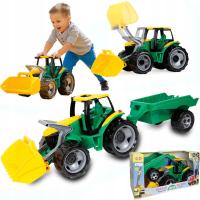 ЛЕНА ТРАКТОР С ПРИЦЕПОМ И КОВШОМ ГИГАНТСКИЙ БУЛЬДОЗЕР ПОДВИЖНЫЕ ЭЛЕМЕНТЫ