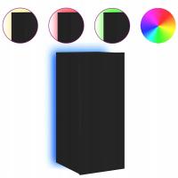 Ścienna szafka TV z LED, czarna, 30,5x35x70 cm