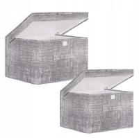 2x ORGANIZER POJEMNIK PUDEŁKO ZAMYKANE KUFER Z KLAPĄ NA DROBIAZGI ZESTAW XL