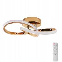 LAMPA SUFITOWA LED ZYRANDOL ZŁOTA NOWOCZESNE DO SALONU Z PILOTEM 25CM