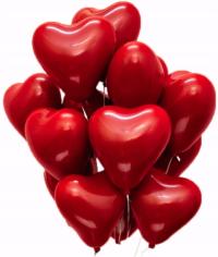 Balony SERCA Czerwone WALENTYNKI Ślub Komunia Urodziny Miłość 50szt. DUŻE
