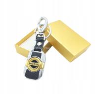 ELEGANCKI BRELOK SAMOCHODOWY NISSAN SKÓRA/METAL BRELOCZEK DO AUTA