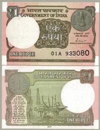 Indie 1 Rupia 2017 P-117c UNC