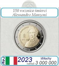 2 euro Włochy Alessandro Manzoni 2023 + holder