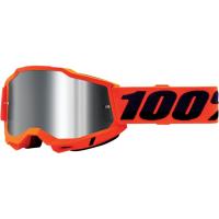 GOGLE 100% ACCURI 2 NEON ORANGE MIRROR SILVER MX