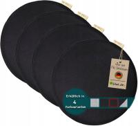 ZESTAW 4x PODUSZKA NA KRZESŁO 36 cm Z FILCU ANTRACYTOWA OKRĄGŁA