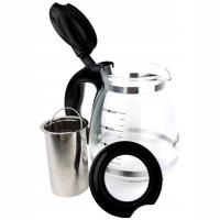 DZBANEK DO HERBATY Z ZAPARZACZEM 2 L ŻAROODPORNY NIERDZEWNY SZKLANY