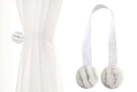 Spinki upinacze magnesy klamry do firan i zasłon biały perłowy marmurek 10