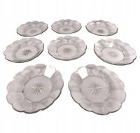 Antyk Biedermeier 8 szt starych szlifowanych talerzyków lata 1848 - 1900