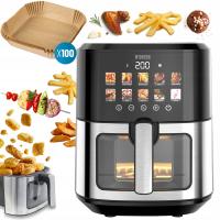 FRYTKOWNICA BEZTŁUSZCZOWA 6,5L 10 PROGRAMÓW INOX AIR FRYER FRYTOWNICA X2