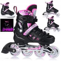 Коньки 4в1 Nils Extreme nh10905 черный и розовый