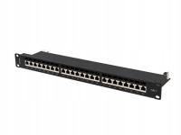 Patchpanel Lanberg 19'' 24xRJ45 1U kat.7 czarny