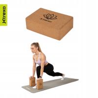 Kostka do jogi pilates TREXO korkowa NATURALNA TRWAŁA 22x14x7 STABILNA