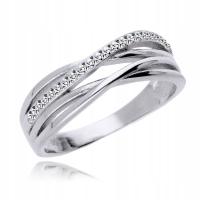 Серебряное кольцо 925 широкое с кубическим цирконием