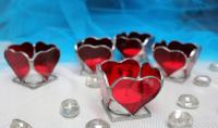 Świecznik z serc, ozdoba upominek walentynki 5 szt