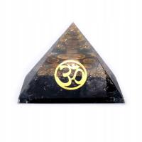 Piramida Orgonit Czarny Turmalin z kryształem z symbolem OHM, Odpromiennik,