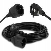 PRZEDŁUŻACZ SIECIOWY OGRODOWY BUDOWLANY Z UZIEMIENIEM 1 Gniazdo 10m Czarn