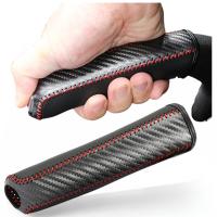 Skórzana nakładka na hamulec ręczny dźwignię czarna ozdobna bez szycia