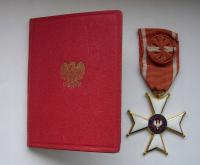 ORDER POLONIA RESTITUTA IV KLASA + legitymacja , PŁASKI, matowy, sygnowany