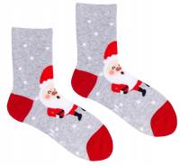 SKARPETKI SKARPETY DZIECIĘCE ŚWIĄTECZNE MIKOŁAJ szary jasny YO! 31/34 Ł006A