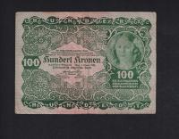 BANKNOT AUSTRIA, Austro-Węgry -- 100 koron -- 1922 rok