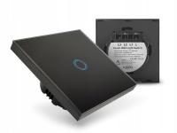 Włącznik Wyłącznik Światła Dotykowy Szklany fi60 Pojedynczy Czarny