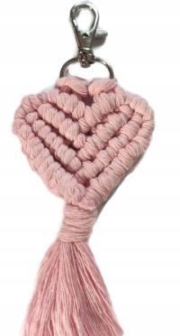 BRELOCZEK serce boho różowy 16cm