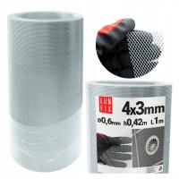 Siatka cięto ciągniona 1m na ptaki owady metalowa wentylacyjna 4x3mm H0,42m