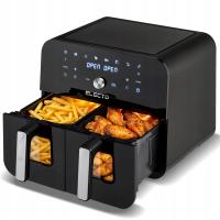 FRYTKOWNICA BEZTŁUSZCZOWA DWUKOMOROWA 9L DUŻA AIR FRYER 2400W FRYTOWNICA XL