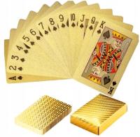Игральные карты пластиковые золотые для покера колода 54