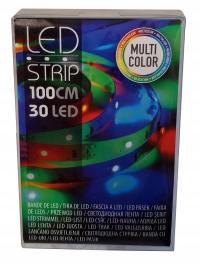 TAŚMA LED 1M NA BATERIE 30 LED LEDOWA KOLOROWA LAMPKI MULTIKOLOR PROMOCJA!