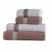 4X хлопок полотенца 50x90 70X140 набор Elvin коричневый