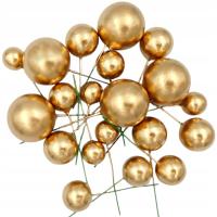 Шары на пике золотые блестящие шары украшения Топер украшение торта злотый x20