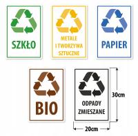 НАКЛЕЙКИ ДЛЯ МУСОРНЫХ БАКОВ БОЛЬШИЕ МУСОРНЫЕ СЕГРЕГАЦИИ 5 ШТ.