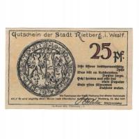 Banknot, Niemcy, Rietberg Stadt, 25 Pfennig, paysa