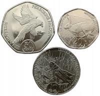 ISLE OF MAN ZESTAW 3 MONET 10 - 50 PENCE 2023 KRÓL KAROL ZWIERZĘTA UNC