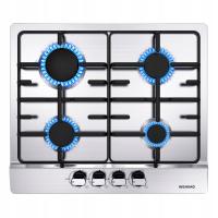 Wbudowana płyta gazowa ze stali nierdzewnej z 4 palnikami, na gaz ziemny/propan