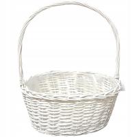 Kosz prezentowy wiklinowy biały L