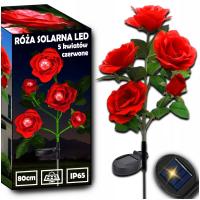 LAMPA SOLARNA OGRODOWA WBIJANA LED RÓŻA 80cm Sztuczne Kwiaty Lampki Solarne