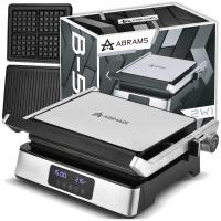 Контактный, panini, складной электрический гриль Abrams Б-350 серебро / серый 2200 Вт