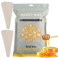 wosk twardy w granulkach 1kg + Szpatułki drewniane do depilacji 20sztuk