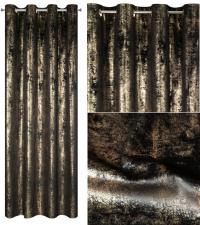 ZASŁONA GOTOWA RENIA CZARNA+ SZAMPAN MARMUREK PRZELOTKI 140 X 250 KOLORY